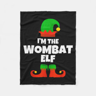 I'm The Wombat Elf Family Pajama Christmas Funny  Fleece Blanket
