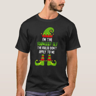 I'm The Youngest Elf Christmas Family Team Elf Squ T-Shirt
