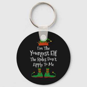 I'm The Youngest Elf Family Matching Fun Christmas Key Ring