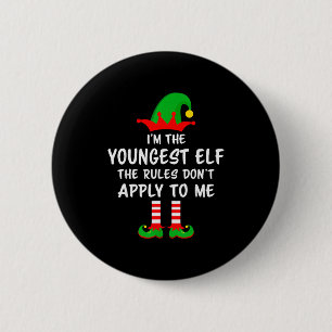 I'm The Youngest Elf Matching Family Christmas  6 Cm Round Badge
