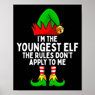 I'm The Youngest Elf Matching Family Christmas  Poster