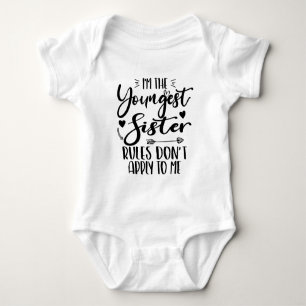 I'm The Youngest Sister Birthday Stepsister Funny Baby Bodysuit