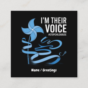 I'm Their Voice Child Abuse Prevention Awareness Square Business Card