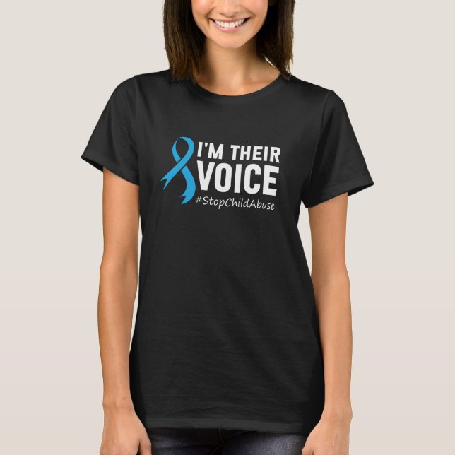 I'm Their Voice Stop Child Abuse Prevention Awaren T-Shirt (Front)