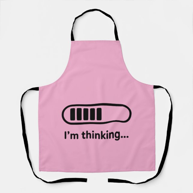 I'm Thinking... Loading Progress Bar Pink Minimali Apron (Front)