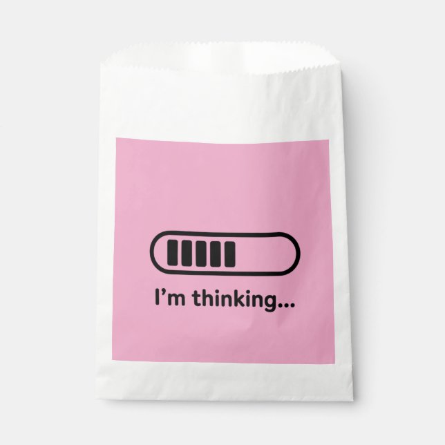 I'm Thinking... Loading Progress Bar Pink Minimali Favour Bags (Front)