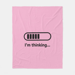 I'm Thinking... Loading Progress Bar Pink Minimali Fleece Blanket