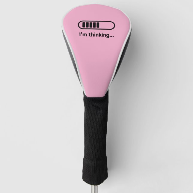 I'm Thinking... Loading Progress Bar Pink Minimali Golf Head Cover (Front)