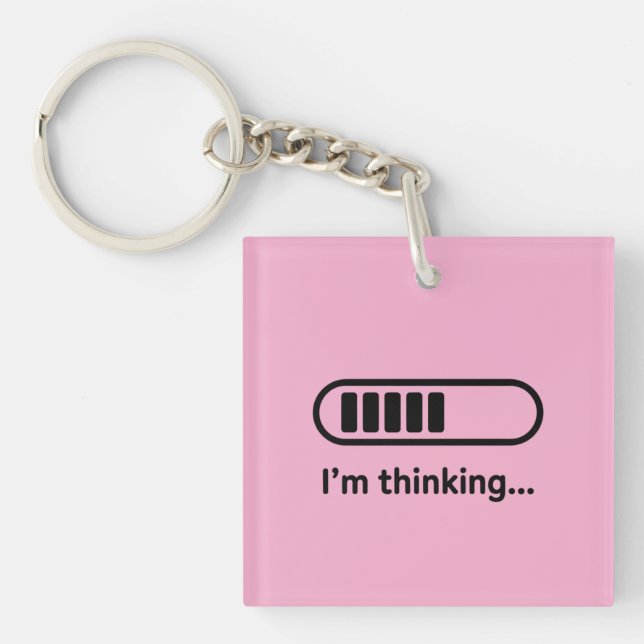 I'm Thinking... Loading Progress Bar Pink Minimali Key Ring (Front)
