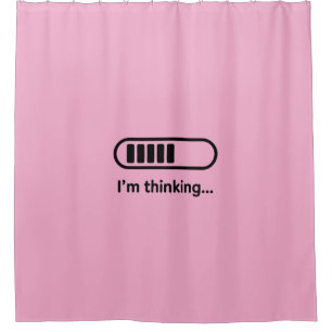 I'm Thinking... Loading Progress Bar Pink Minimali Shower Curtain