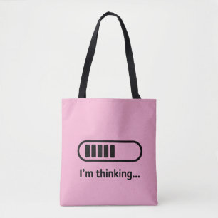 I'm Thinking... Loading Progress Bar Pink Minimali Tote Bag