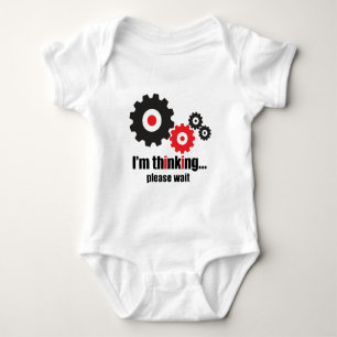 I'm thinking please wait baby bodysuit