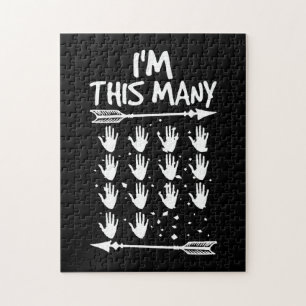 I'm This Many 14 Hands 70th Birthday 70 Years Old Jigsaw Puzzle