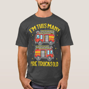 I'm This Many Fire Trucks Old 2nd Birthday 2 Two Y T-Shirt