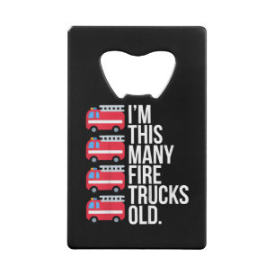 Im This Many Fire Trucks Old T-Shirt Four Year Old