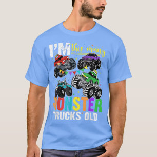 I'm This Many Monster Trucks Old 4th Birthday Boy T-Shirt