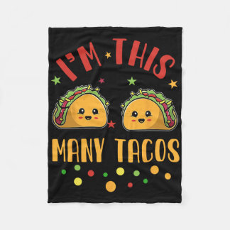 I'm This Many Tacos 2nd Birthday Twosday Cinco De  Fleece Blanket