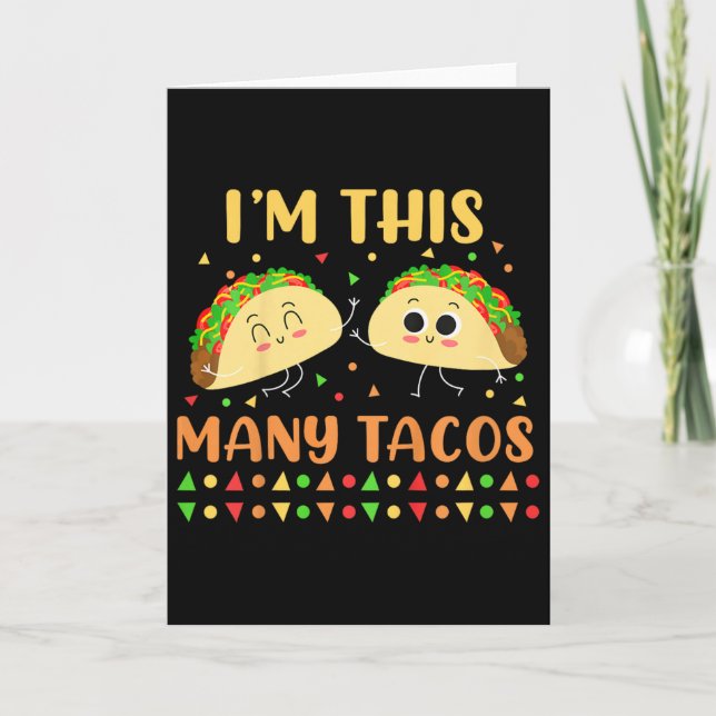 I'm This Many Tacos Second Birthday Party Cinco De Card (Front)