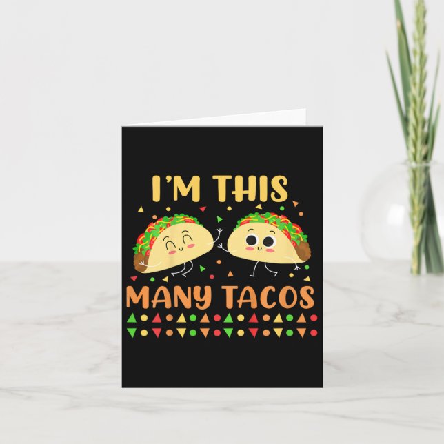 I'm This Many Tacos Second Birthday Party Cinco De Card (Front)