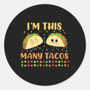 I'm This Many Tacos Second Birthday Party Cinco De Classic Round Sticker
