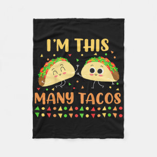 I'm This Many Tacos Second Birthday Party Cinco De Fleece Blanket