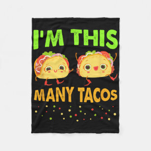 I'm This Many Tacos Second Birthday Twosday Cinco Fleece Blanket