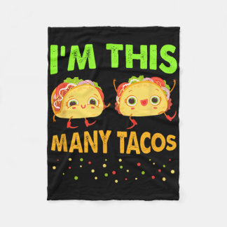 I'm This Many Tacos Second Birthday Twosday Cinco  Fleece Blanket