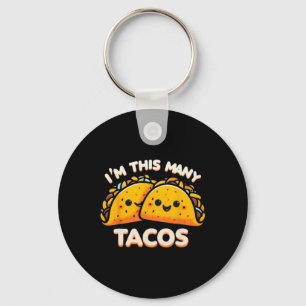 I'm This Many Tacos Second Birthday Twosday Cinco  Key Ring