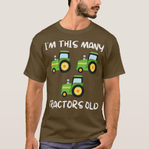 Im This Many Tractors Old 3 Year Third Farm Theme  T-Shirt