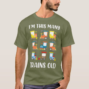 Im This Many Trains Old 9th Birthday Railroad T-Shirt