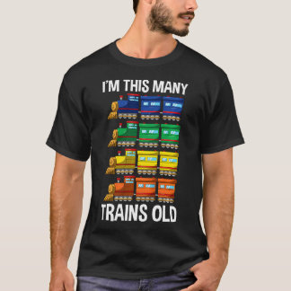 I'M This Many Trains Old T Shirt 4 Yr Boy Kid Birt