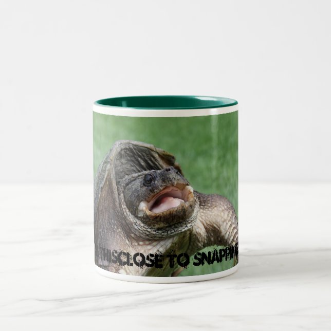 I'm thisclose to snapping! Two-Tone coffee mug (Center)