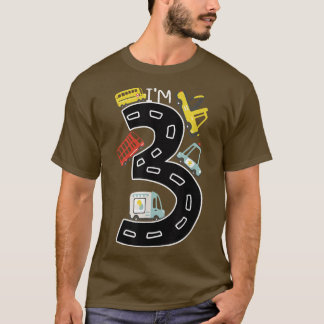 I'm Three 3 Year Old Birthday Boy Garbage Truck To T-Shirt