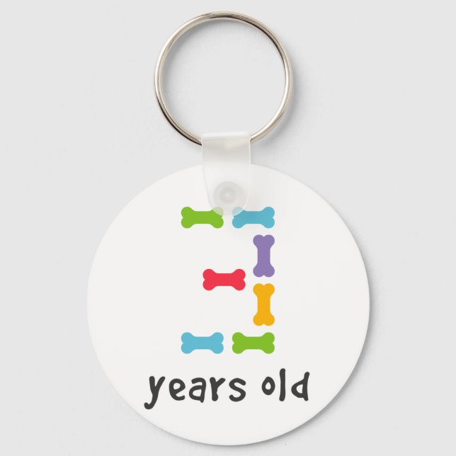 I'm Three Years Old Key Ring (Front)