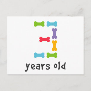 I'm Three Years Old Postcard