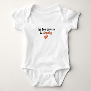 I'm Too cute to be Crabby,baby shower Baby Beach Bodysuit