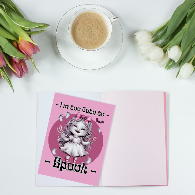 "I'm too Cute to Spook," Happy Halloween Ghost  Postcard (Creator Uploaded)