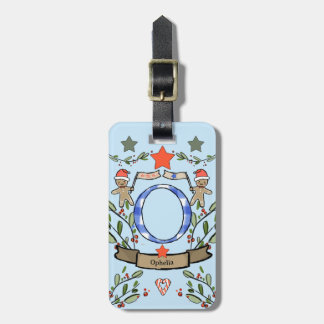 I'm travelling for Christmas monogram "O" with nam Luggage Tag