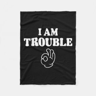 Im Trouble Funny Matching Couples Outfit For Wife  Fleece Blanket