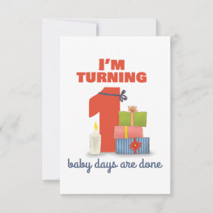 I'm turning 1 birthday card