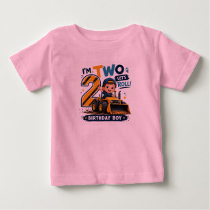 I'm Two Let's Roll Birthday Boy Toddler T-Shirt