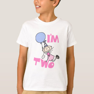 I'm Two Stick Figure Girl Birthday T-shirts