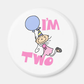 I'm Two Stick Figure Girl Birthday T-shirts Magnet