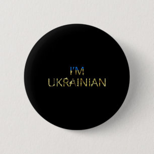 I'm Ukrainian Ukraine Sunflower Retro Ukrainian 6 Cm Round Badge