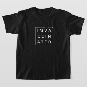 I'm Vaccinated   Covid Modern Minimalist Black T-Shirt