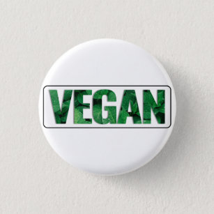 I'm Vegan, Typographic Design 3 Cm Round Badge
