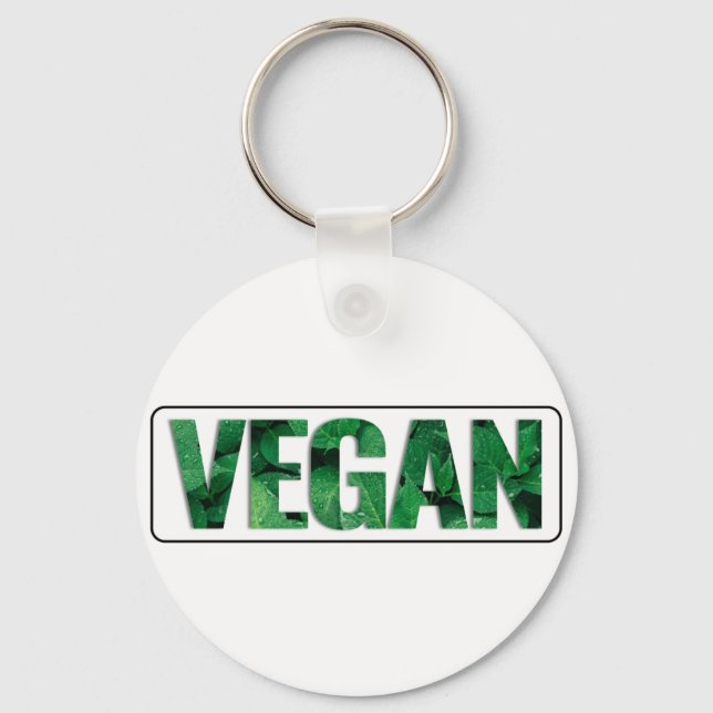I'm Vegan, Typographic Design Key Ring (Front)