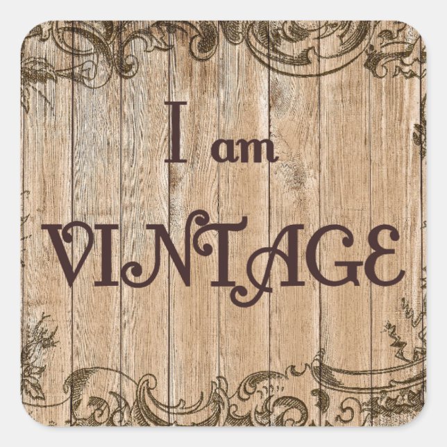 I'm Vintage Square Sticker (Front)
