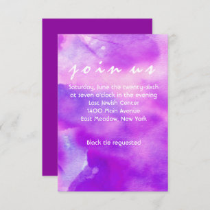I'M VIOLET WATERCOLOR Bat Mitzvah Reception Card