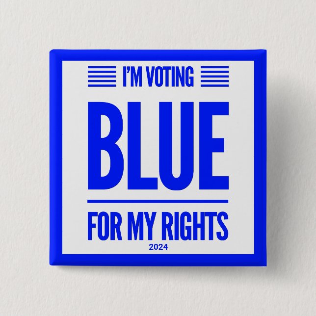 I'm Voting Blue Democrat 15 Cm Square Badge (Front)